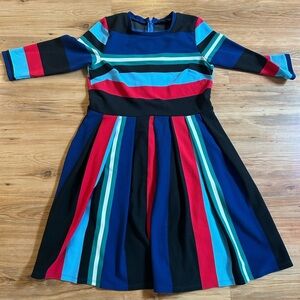 Eloquii Striped Fit & Flare Midi Dress (Plus Size)- size 14